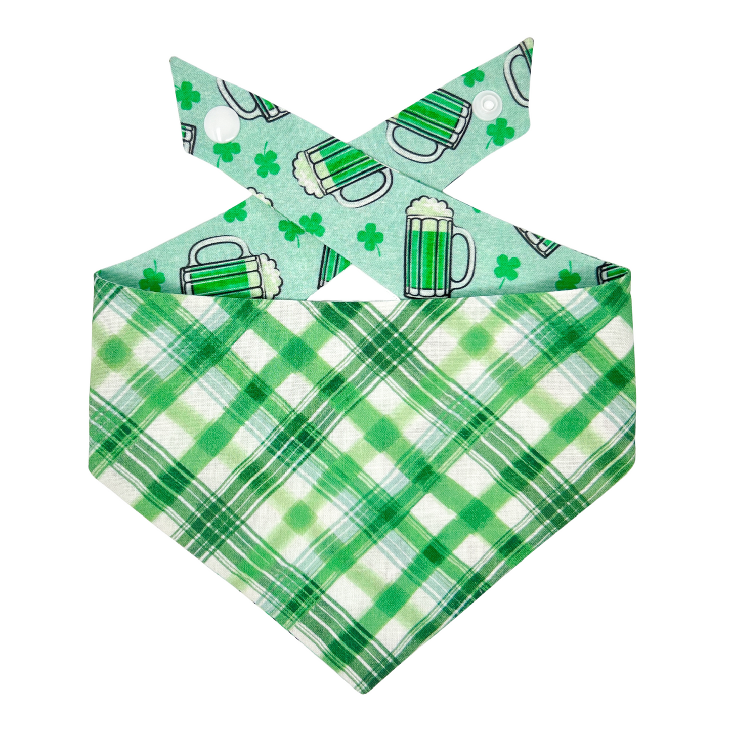 Green Beer Tie On Dog Bandana