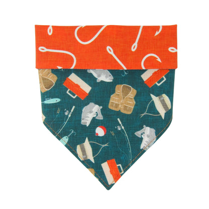 Gone Fishing Dog Bandana - Green