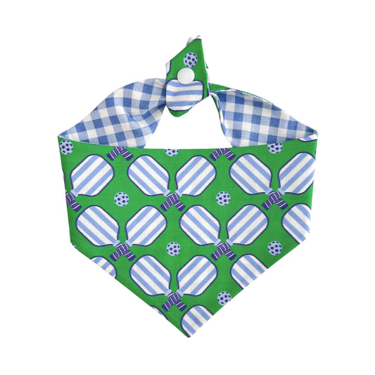 Green Pickleball Tie On Dog Bandana