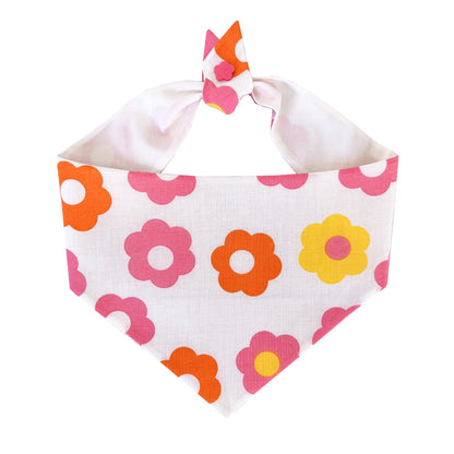 Groovy Daisies Tie On Dog Bandana