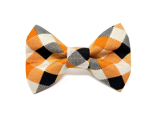 Halloween Check Dog Bow Tie