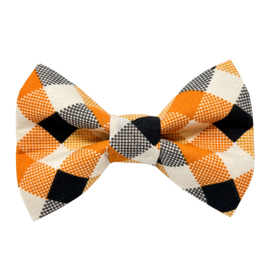 Halloween Check Dog Bow Tie