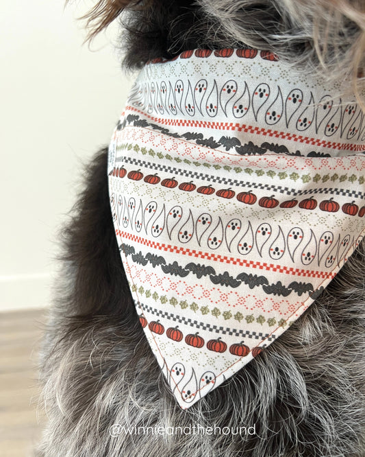 *PRE-ORDER* Halloween Fair Isle Dog Bandana