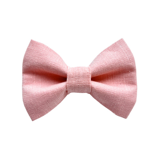 Light Pink Linen Dog Bow Tie