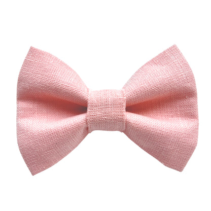 Light Pink Linen Dog Bow Tie