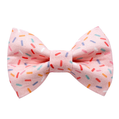 Light Pink Birthday Sprinkles Dog Bow Tie