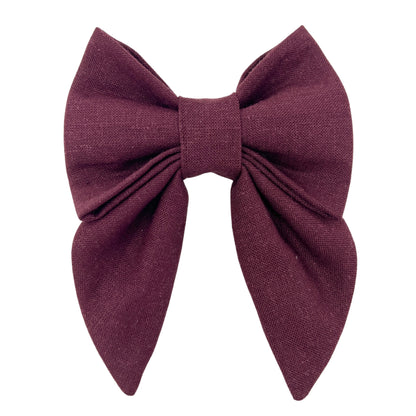 Merlot Linen Lady Bow