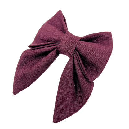 Merlot Linen Lady Bow