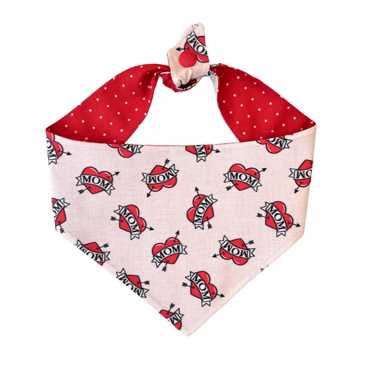 Mom Love Tie On Dog Bandana