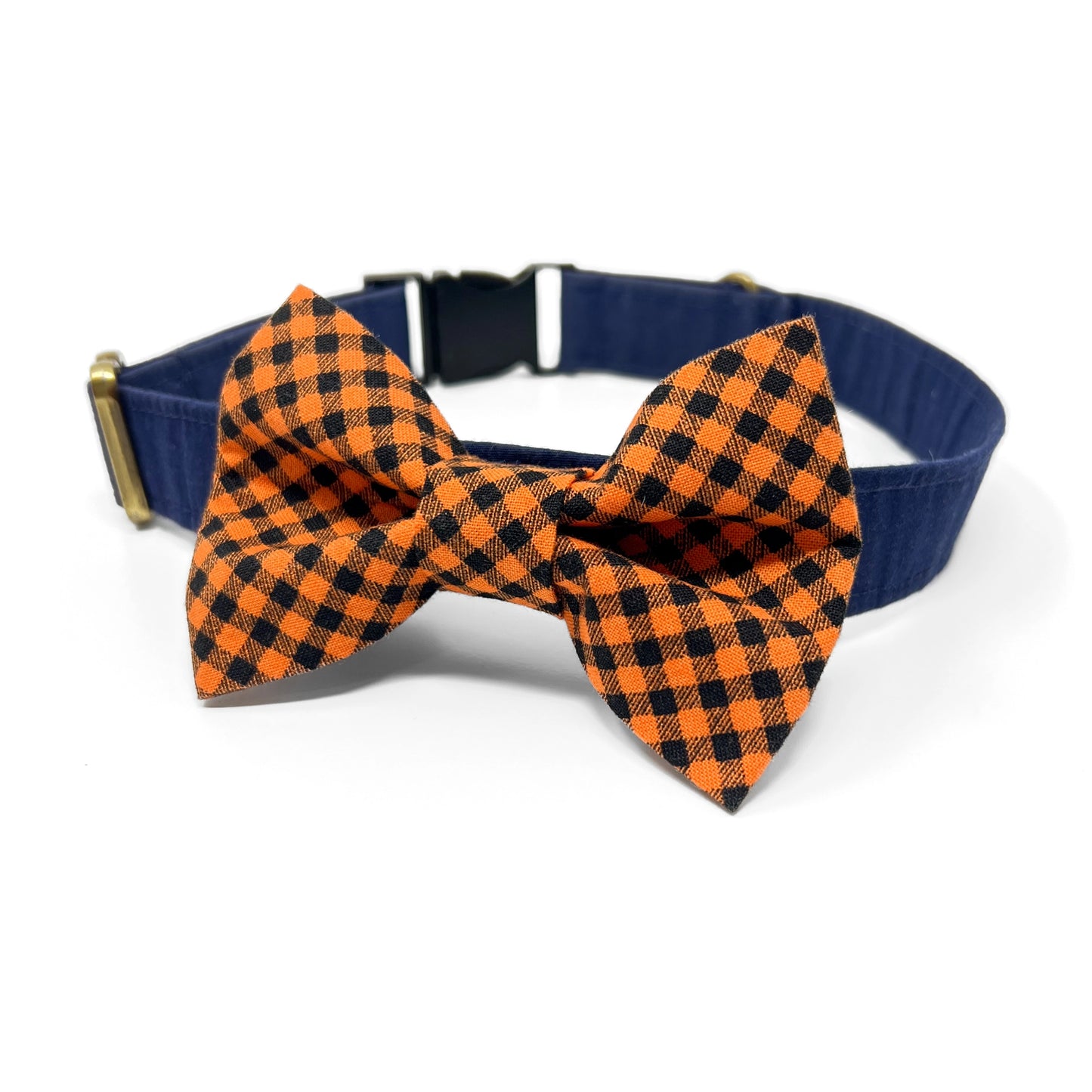 Orange and Black Check Dog Bow Tie