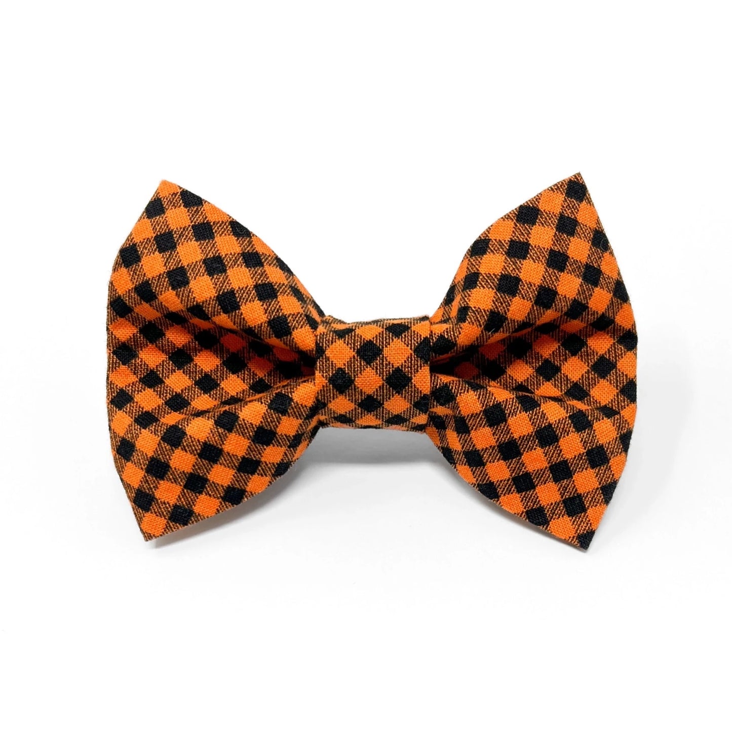 Orange and Black Check Dog Bow Tie