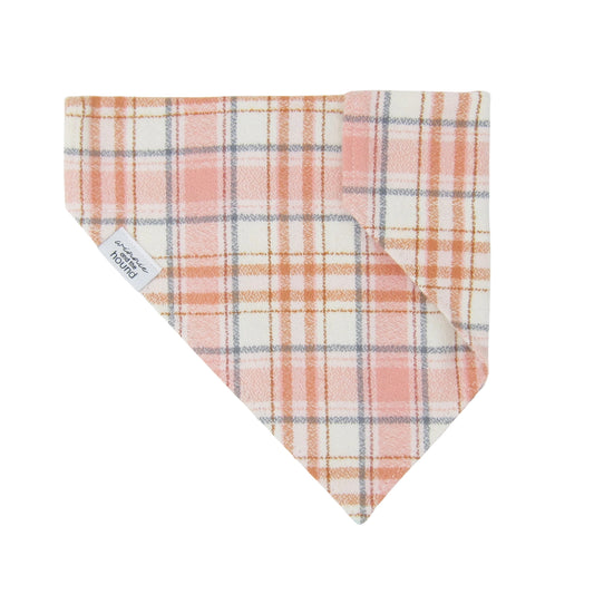 Pink & Cream Plaid Flannel Dog Bandana