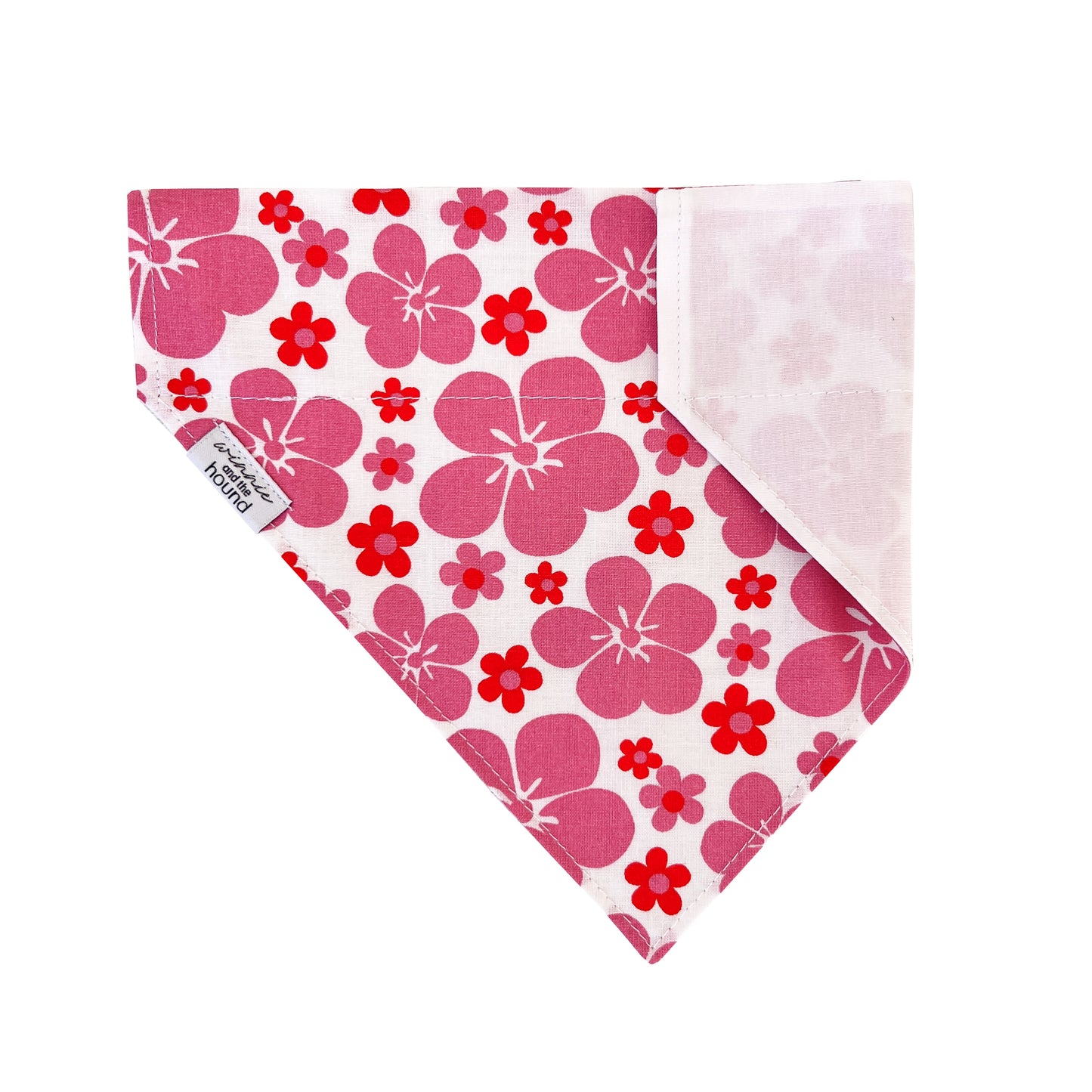 Pink Hibiscus Over the Collar Dog Bandana