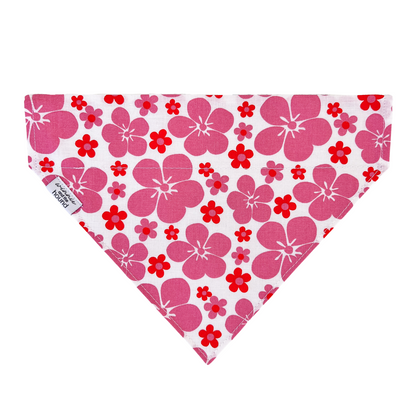 Pink Hibiscus Over the Collar Dog Bandana