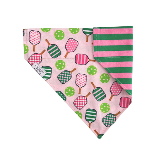 Pink Pickleball Over the Collar Dog Bandana