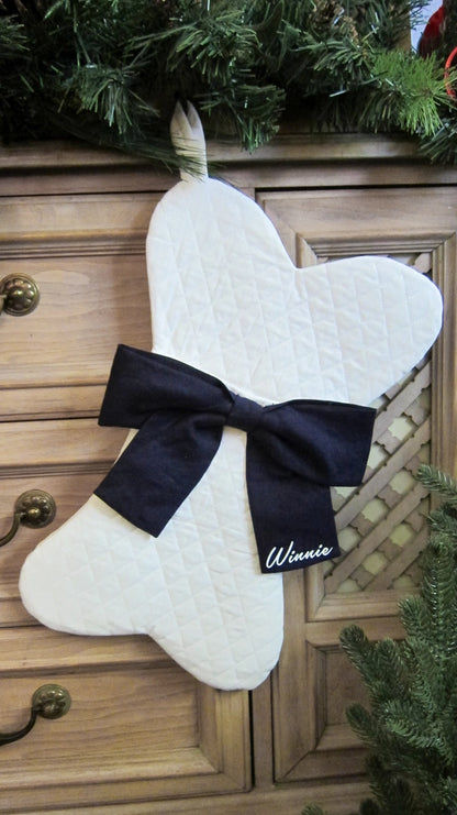 Quilted Dog Bone Christmas Stocking