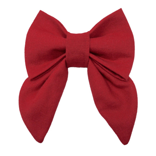 Red Linen Lady Bow