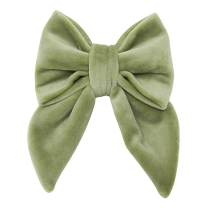 Sage Green Velveteen Lady Bow