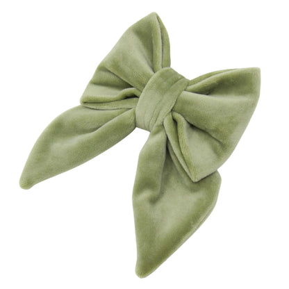 Sage Green Velveteen Lady Bow