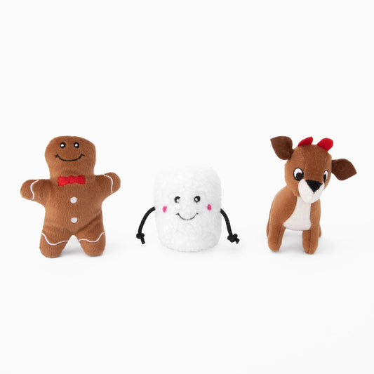 Santa's Friends Miniz Dog Toys - 3 Pack