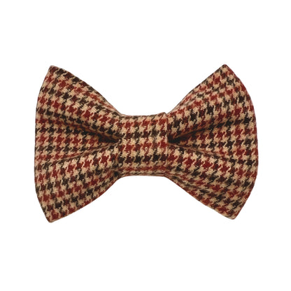 Autumn Houndstooth Dog Bow Tie