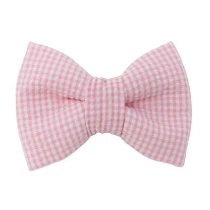 So Sweet Pink Seersucker Dog Bow Tie
