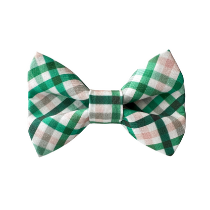 Spring Gingham Dog Bow Tie