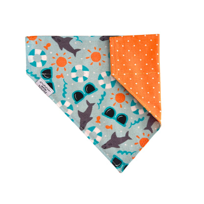 Summer Sharks Over the Collar Dog Bandana