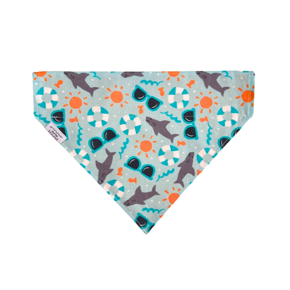 Summer Sharks Over the Collar Dog Bandana