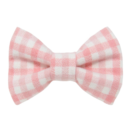 Sweetheart Pink Flannel Dog Bow Tie