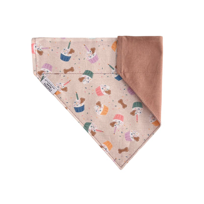 Tan Pupcake Over the Collar Dog Bandana