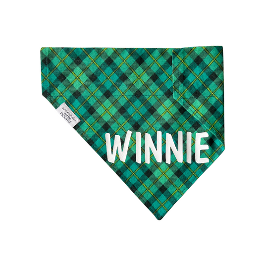 St Patrick's Day Plaid Over the Collar Dog Bandana