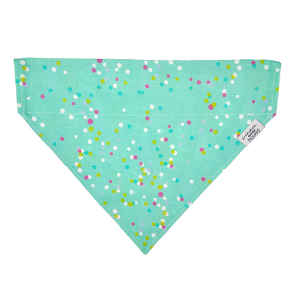 Aqua Party Hats Over the Collar Dog Bandana