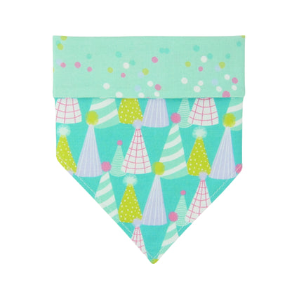 Aqua Party Hats Dog Bandana