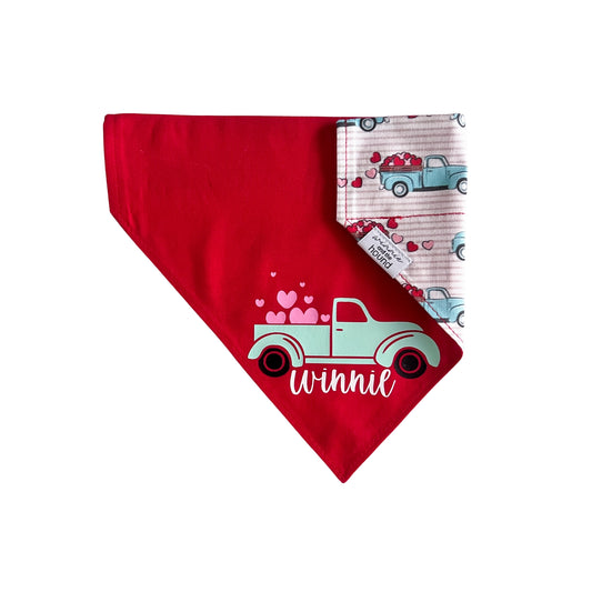 Love Trucks Over the Collar Dog Bandana