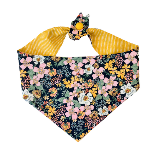 Floral Tie On Dog Bandana