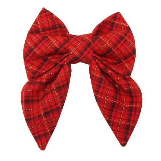 Gold Yuletide Plaid Lady Bow