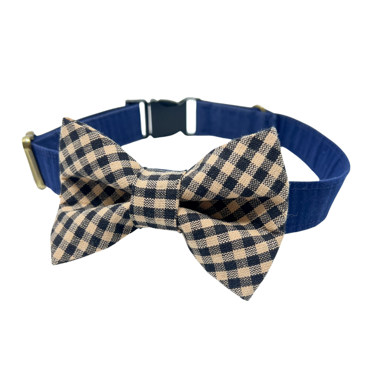 Black and Tan Check Dog Bow Tie