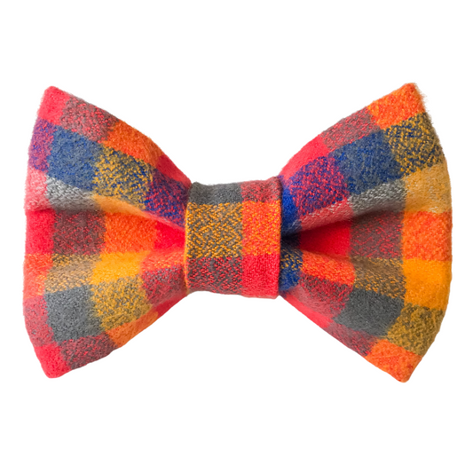 Goldfish Flannel Dog Bow Tie