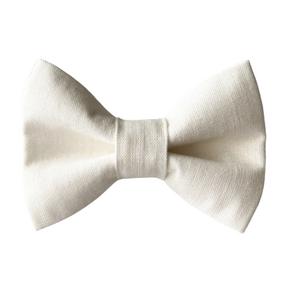 Cream Linen Dog Bow Tie