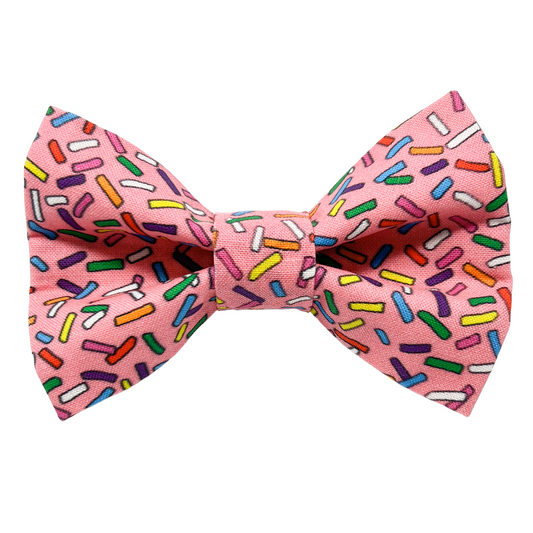 Dark Pink Birthday Sprinkles Dog Bow Tie