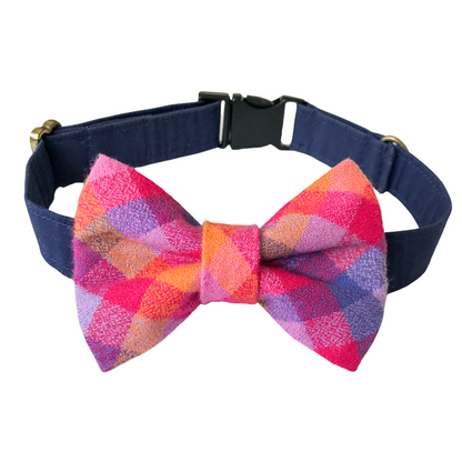 Jewel Box Flannel Dog Bow Tie