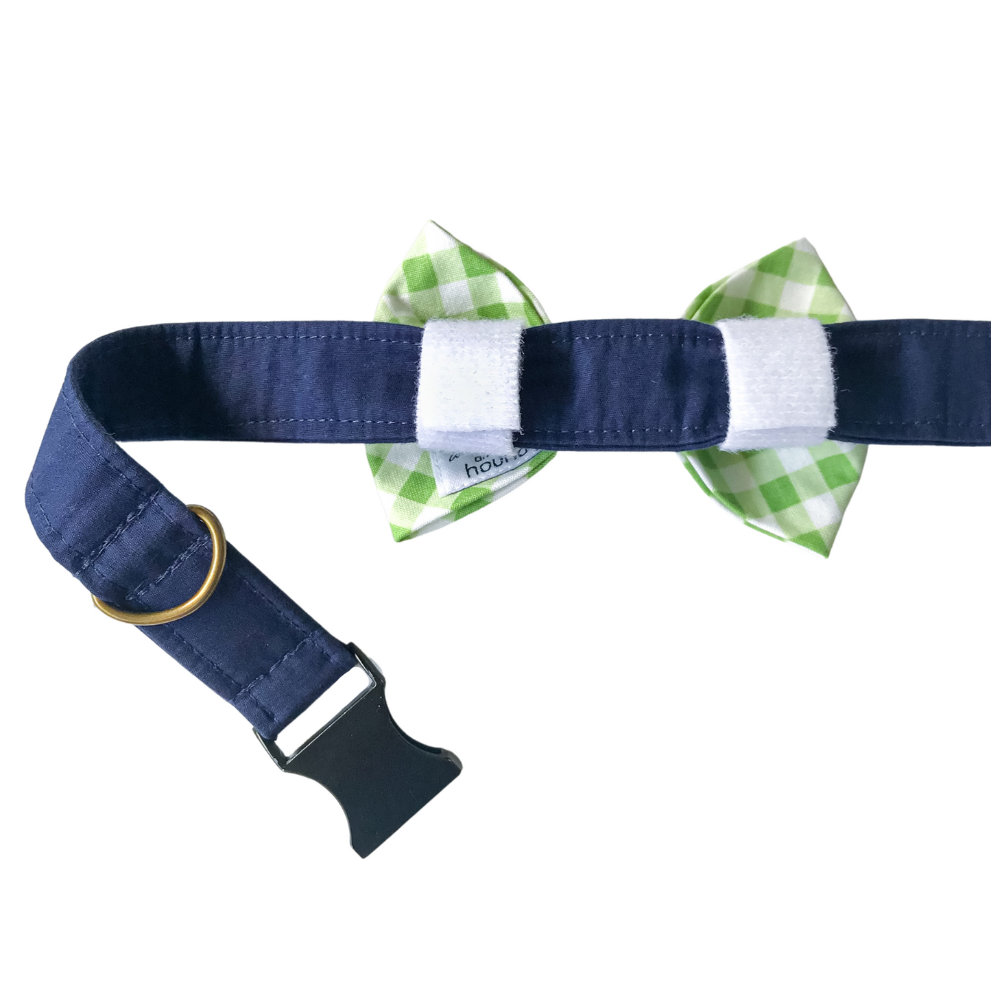 Green and White Plaid Dog Bow Tie