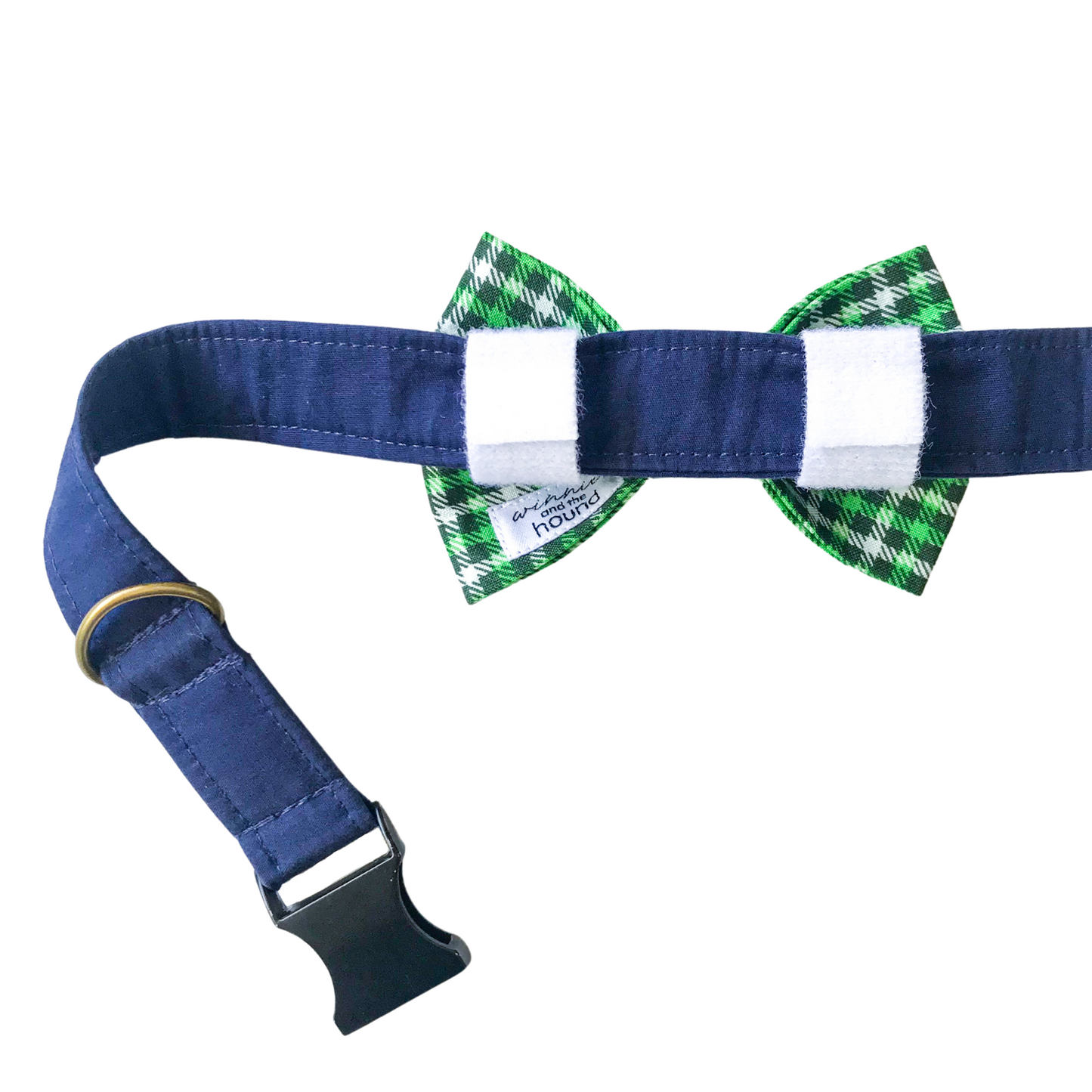 Green Plaid Dog Bow Tie