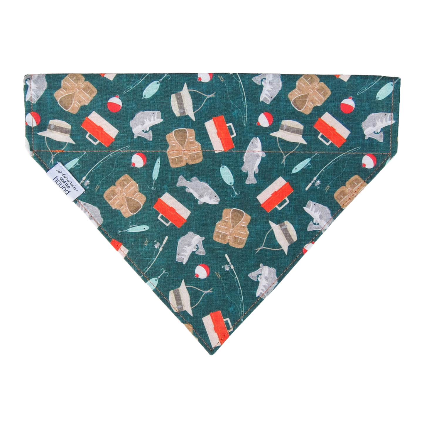 Green Gone Fishing Over the Collar Dog Bandana