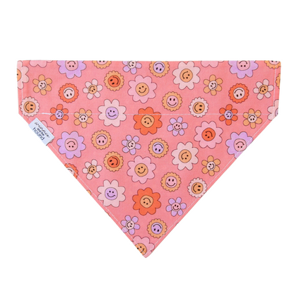 Happy Flowers Over the Collar Dog Bandana