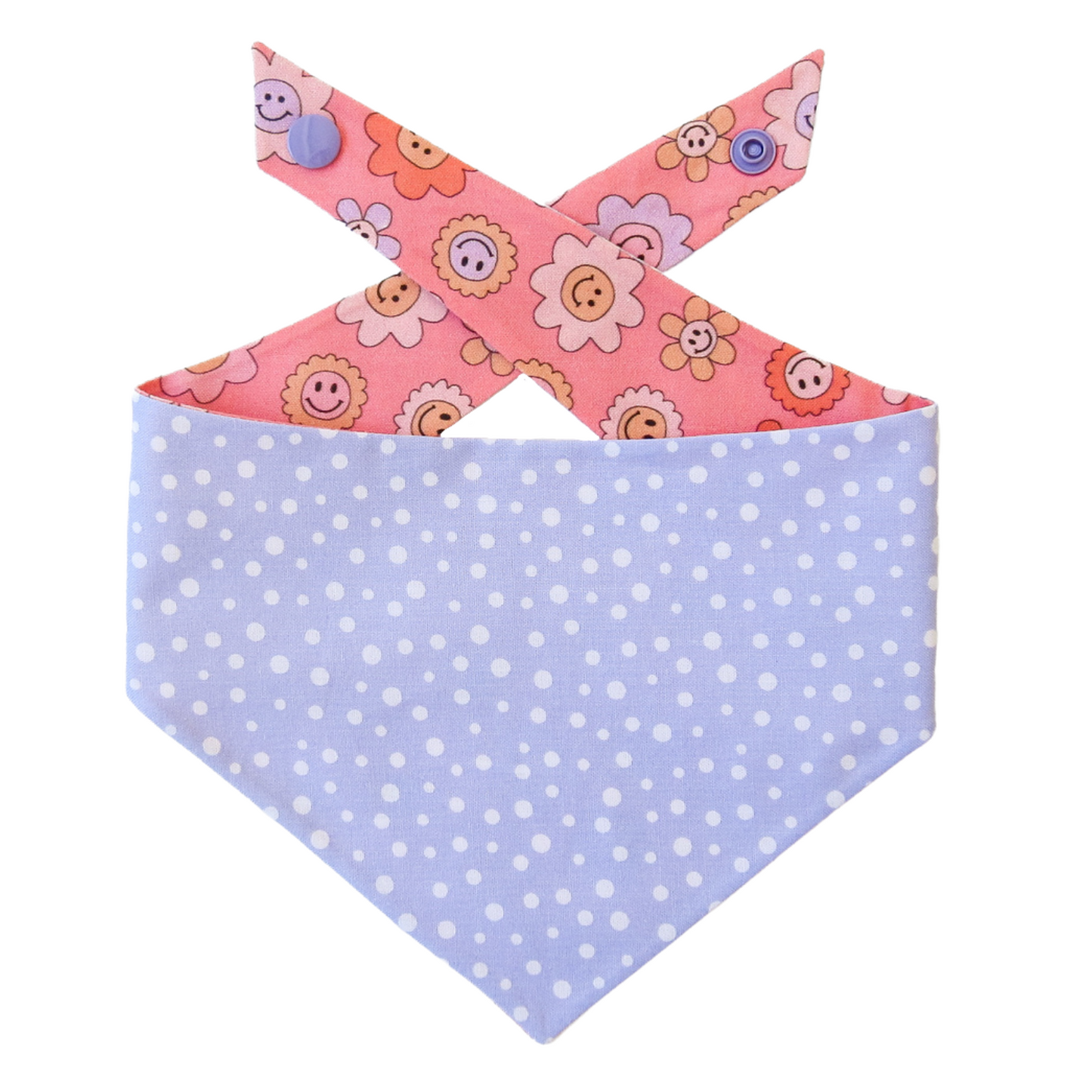 Happy Flowers Tie On Dog Bandana