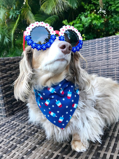 Patriotic Pops Over the Collar Dog Bandana