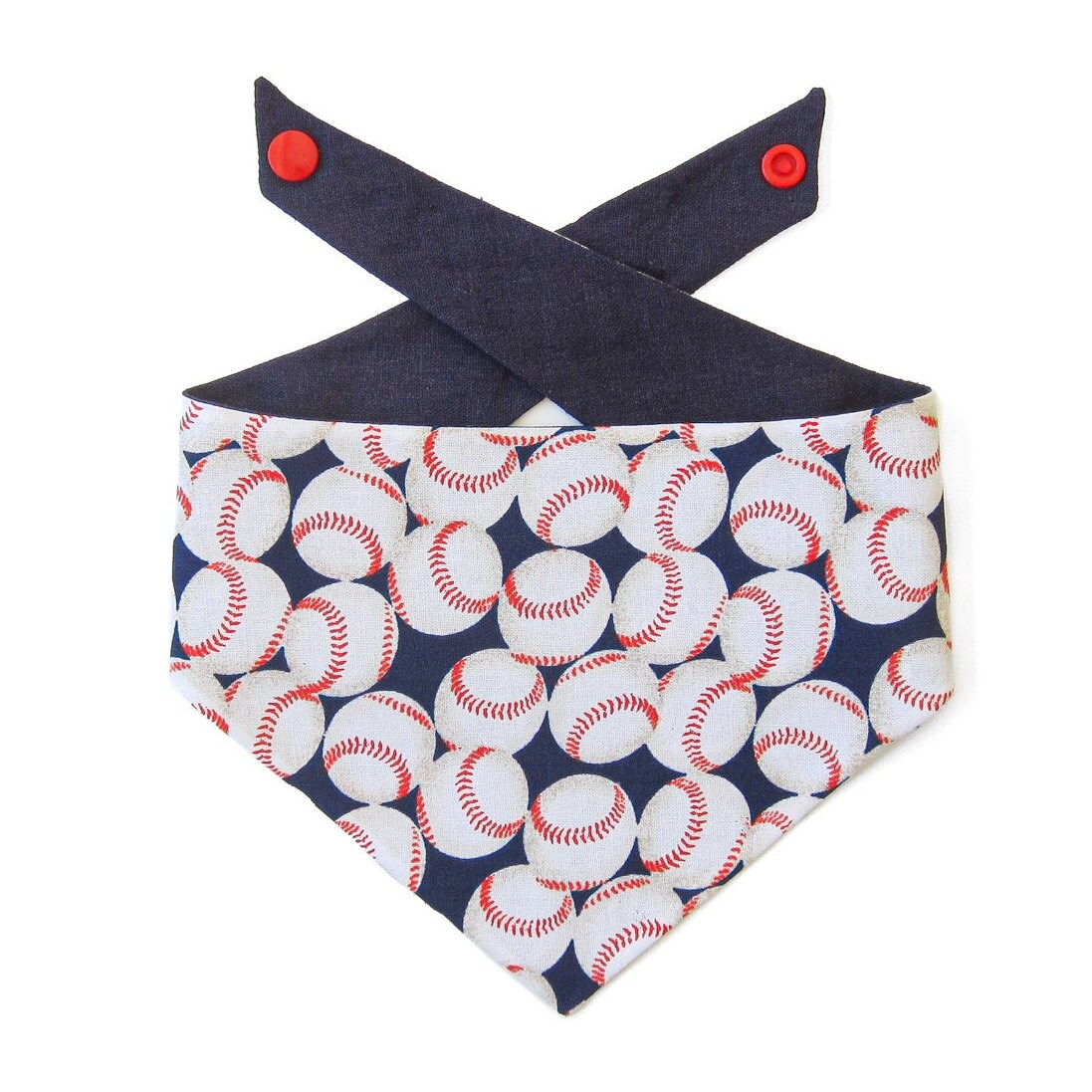 Baseball Tie On Dog Bandana