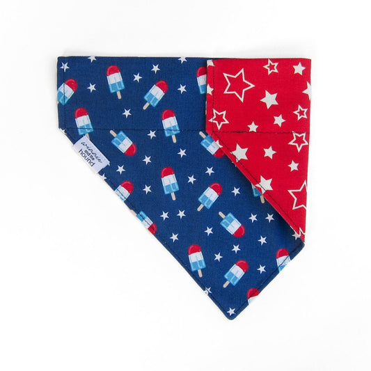Patriotic Pops Over the Collar Dog Bandana